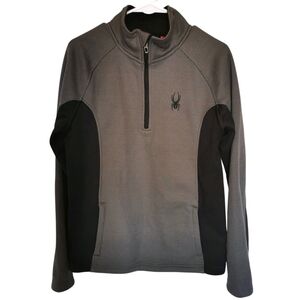 Spyder Outbound 1/2 Zip Mock Neck Sweatshirt in Polar Grey/Black - Sz S